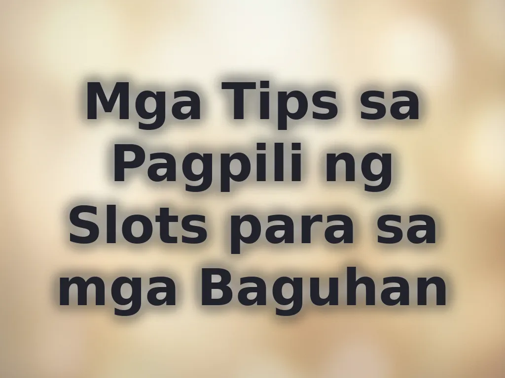 Tips sa Slots